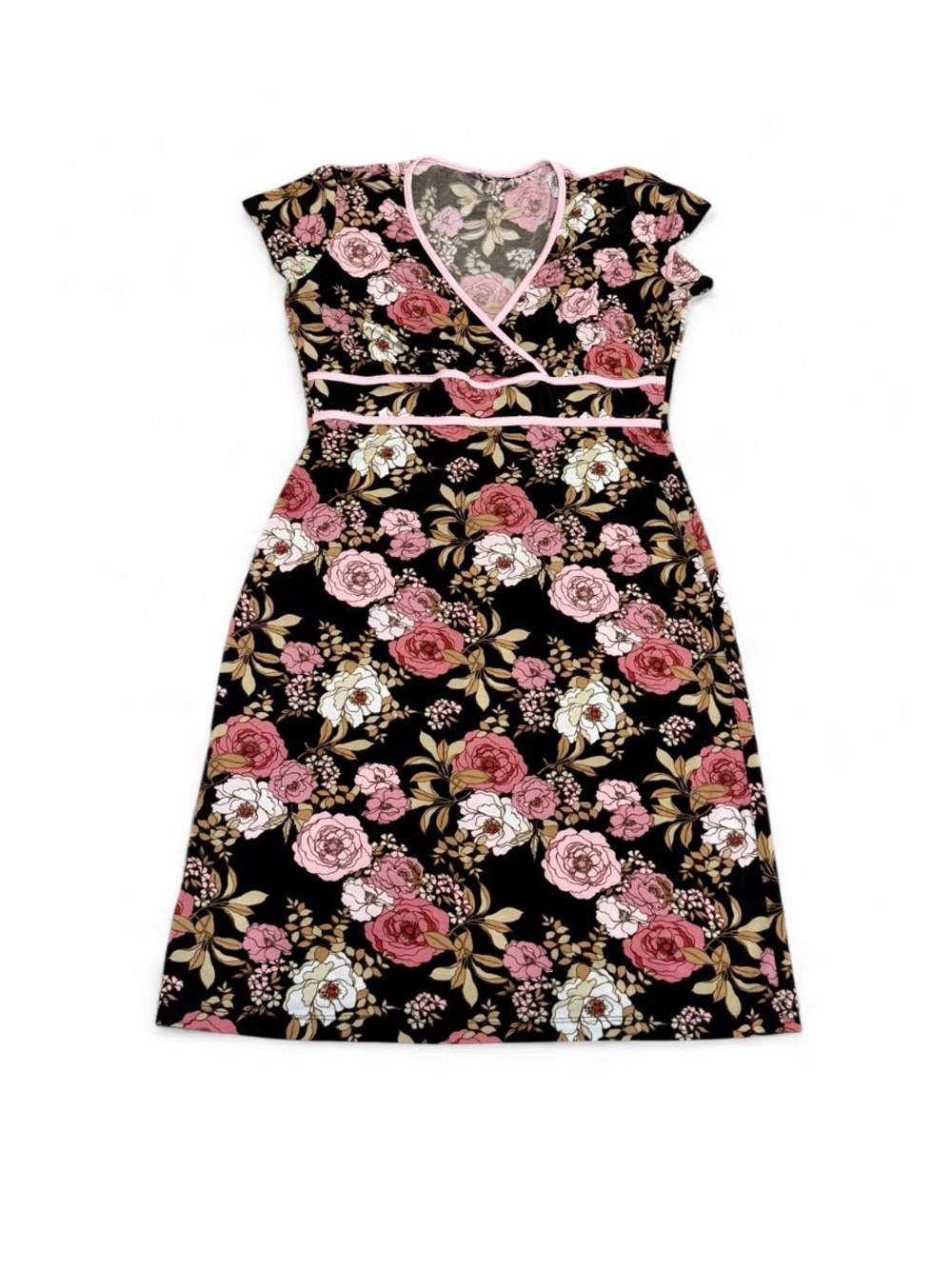Faith Love and Passion Black Floral V-Neck Dress